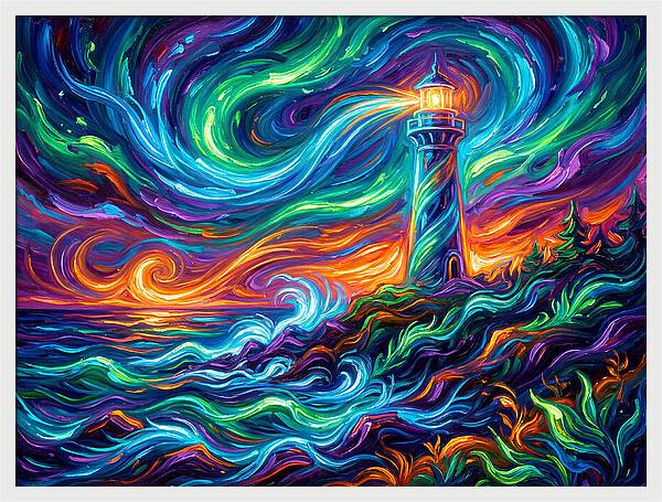 Lighthouse Under Starry Skies