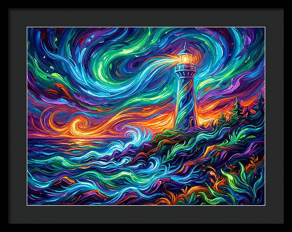 Lighthouse Under Starry Skies