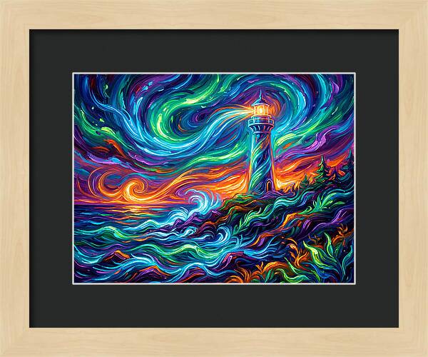 Lighthouse Under Starry Skies