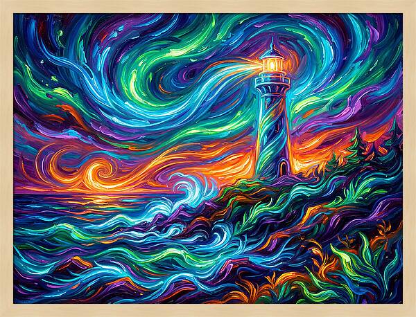 Lighthouse Under Starry Skies