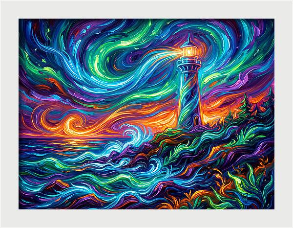 Lighthouse Under Starry Skies