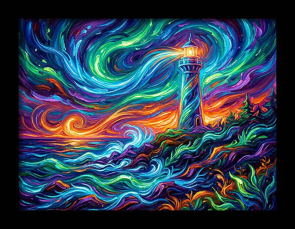 Lighthouse Under Starry Skies