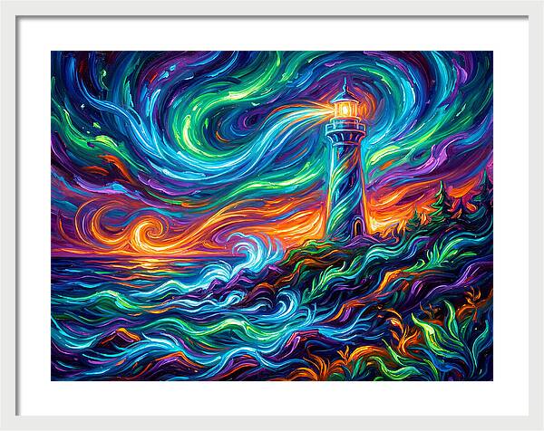 Lighthouse Under Starry Skies
