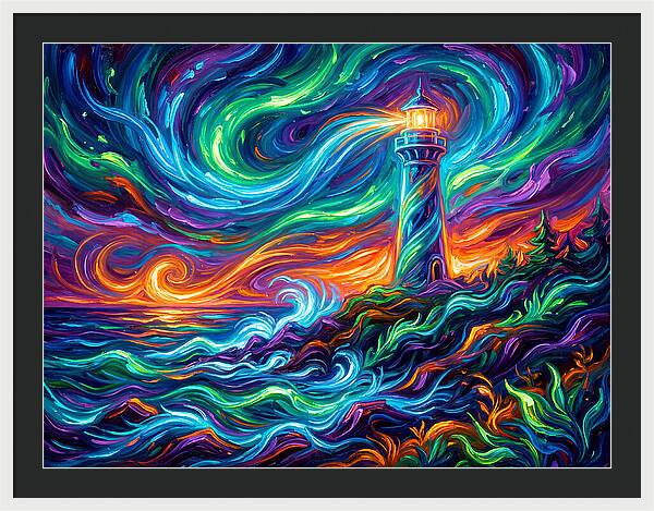 Lighthouse Under Starry Skies