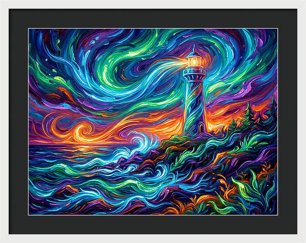 Lighthouse Under Starry Skies