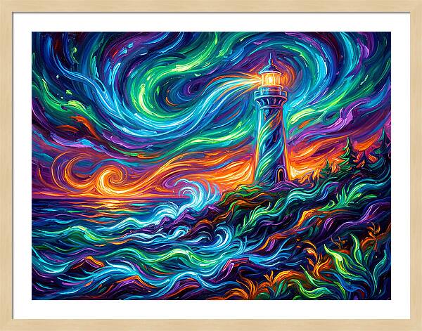 Lighthouse Under Starry Skies