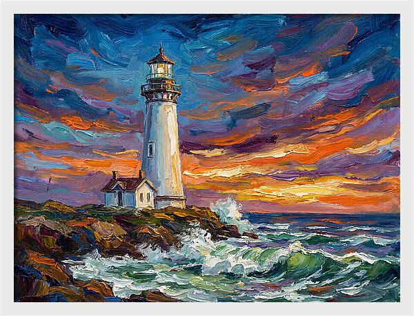 Lighthouse Under Twilight
