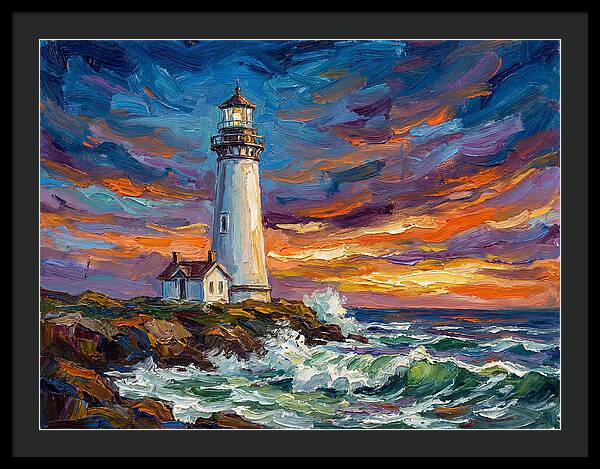 Lighthouse Under Twilight