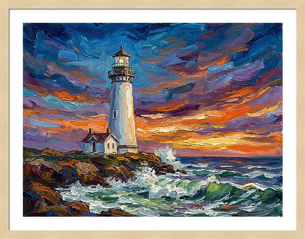 Lighthouse Under Twilight