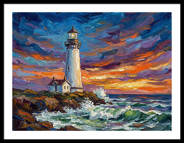Lighthouse Under Twilight