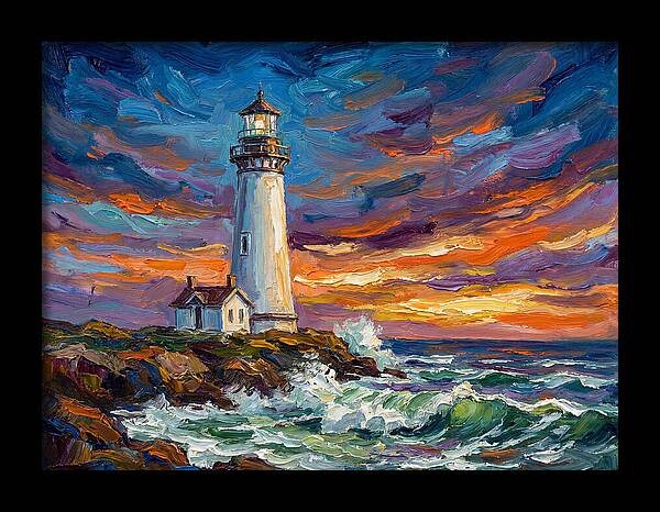 Lighthouse Under Twilight