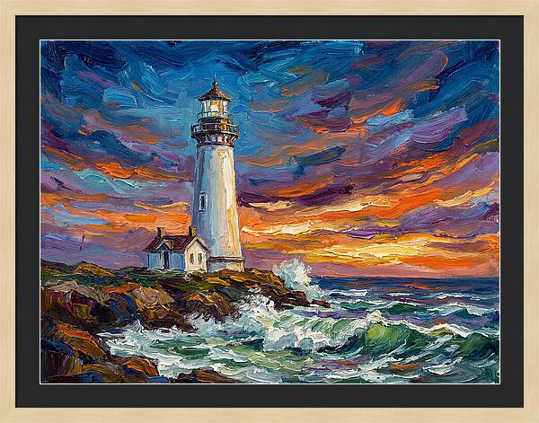 Lighthouse Under Twilight