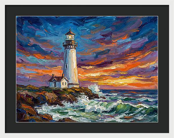 Lighthouse Under Twilight
