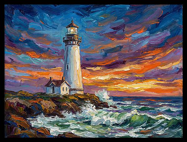 Lighthouse Under Twilight