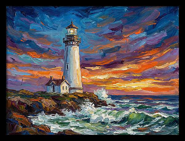 Lighthouse Under Twilight