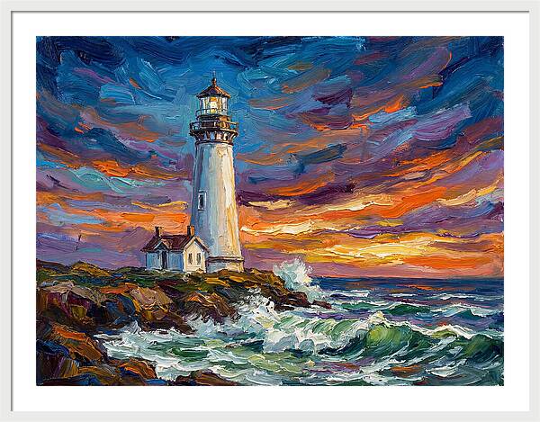 Lighthouse Under Twilight