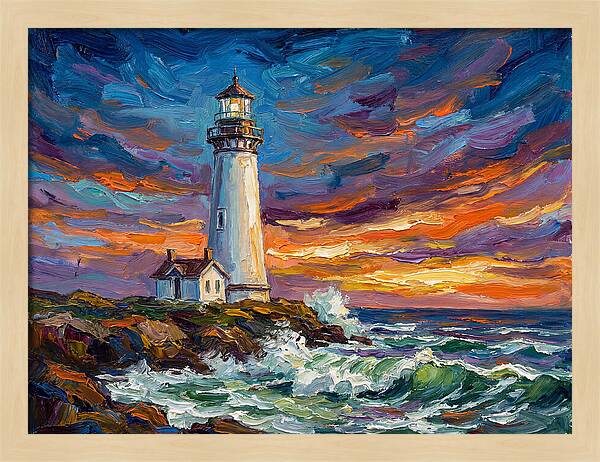 Lighthouse Under Twilight
