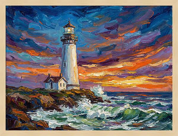 Lighthouse Under Twilight
