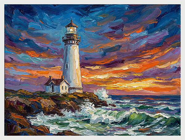 Lighthouse Under Twilight