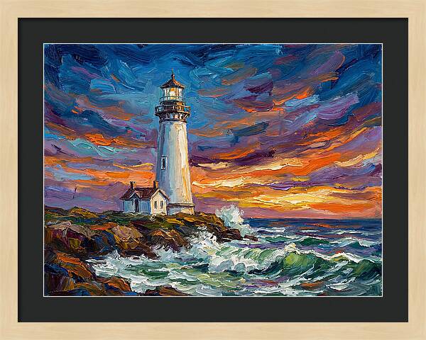 Lighthouse Under Twilight