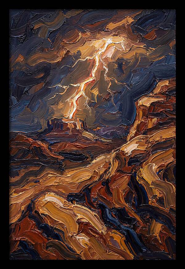 Lightning Bolt Illuminating Desert Lands