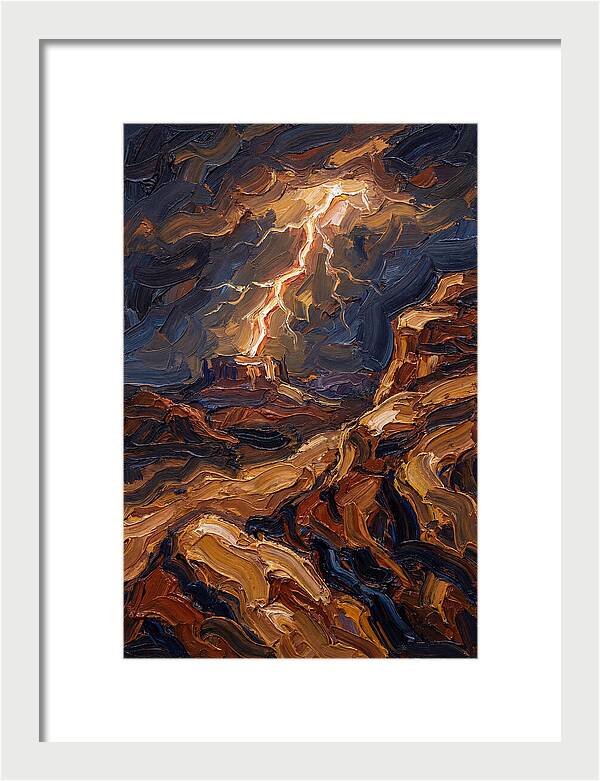 Lightning Bolt Illuminating Desert Lands