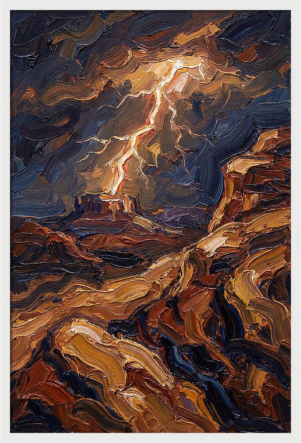 Lightning Bolt Illuminating Desert Lands
