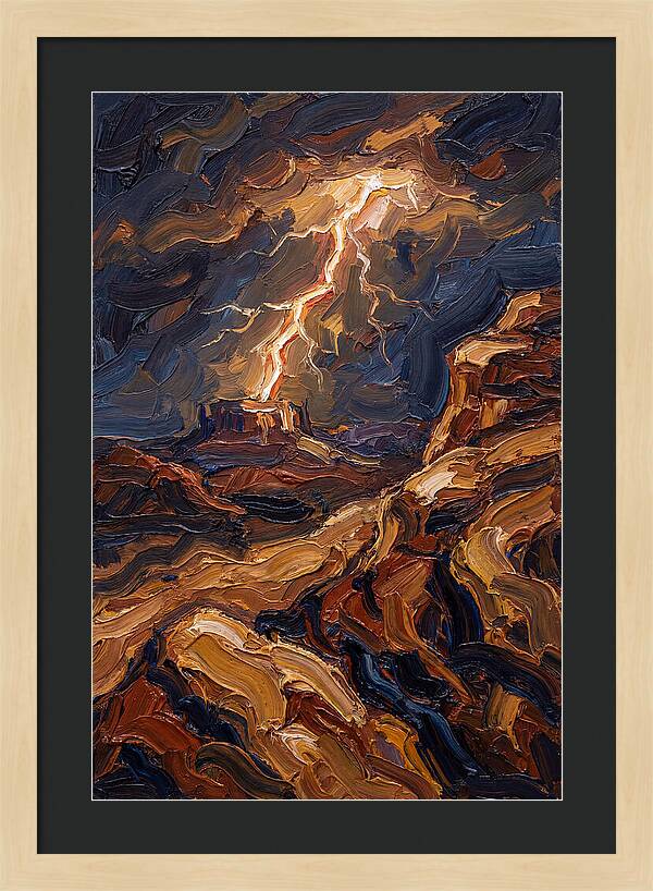 Lightning Bolt Illuminating Desert Lands