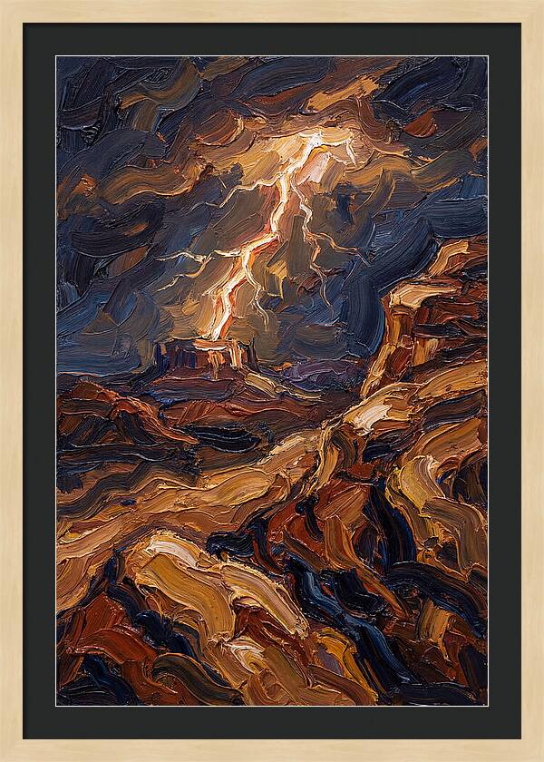 Lightning Bolt Illuminating Desert Lands
