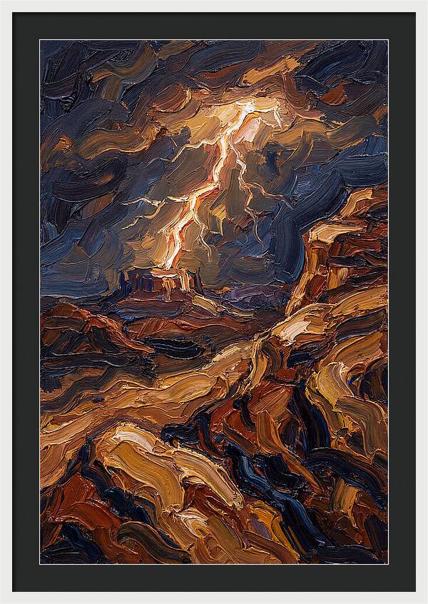 Lightning Bolt Illuminating Desert Lands