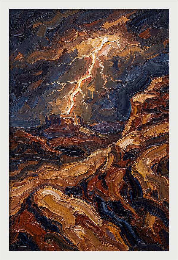 Lightning Bolt Illuminating Desert Lands
