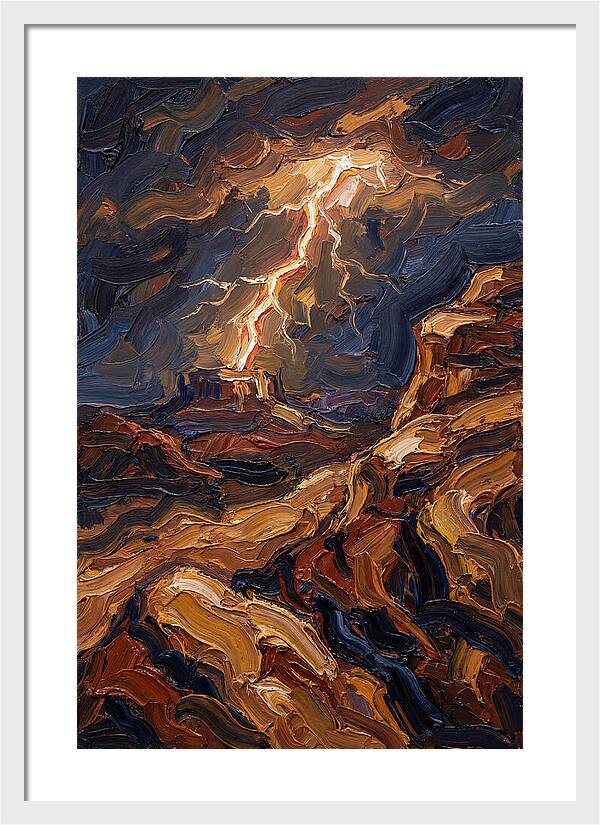Lightning Bolt Illuminating Desert Lands