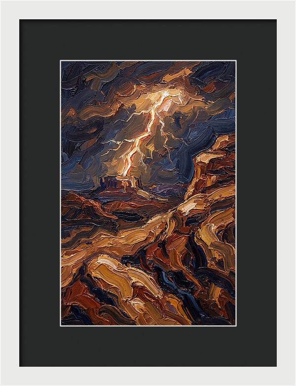 Lightning Bolt Illuminating Desert Lands