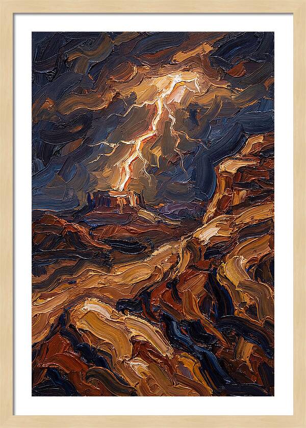Lightning Bolt Illuminating Desert Lands