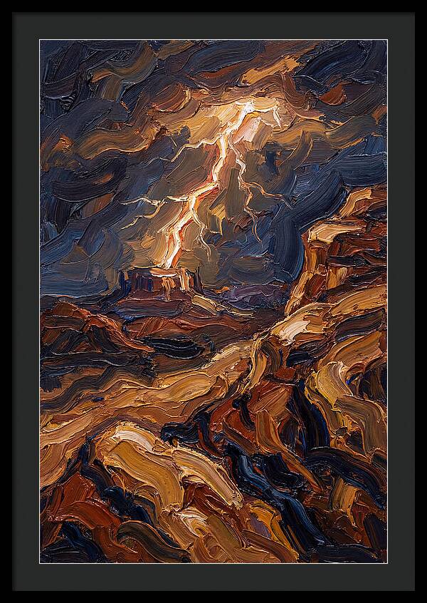 Lightning Bolt Illuminating Desert Lands