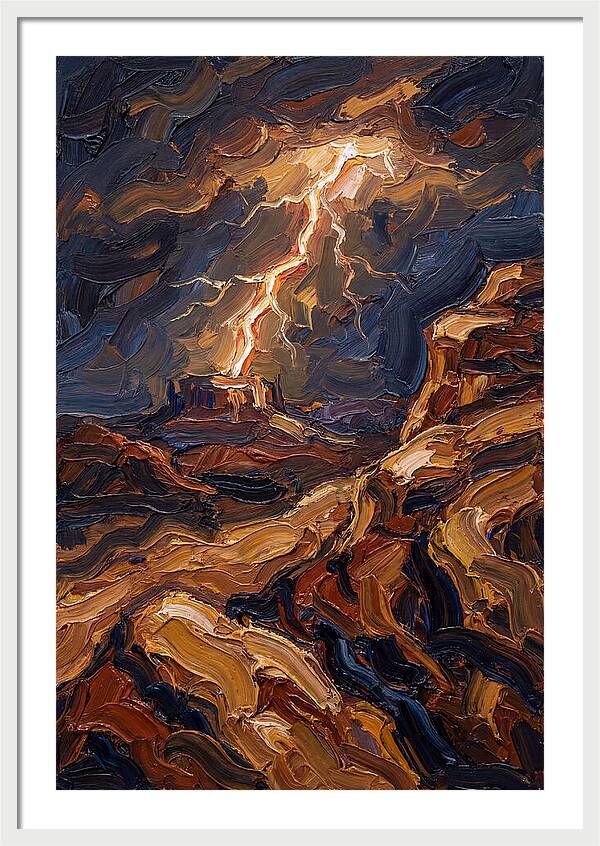 Lightning Bolt Illuminating Desert Lands