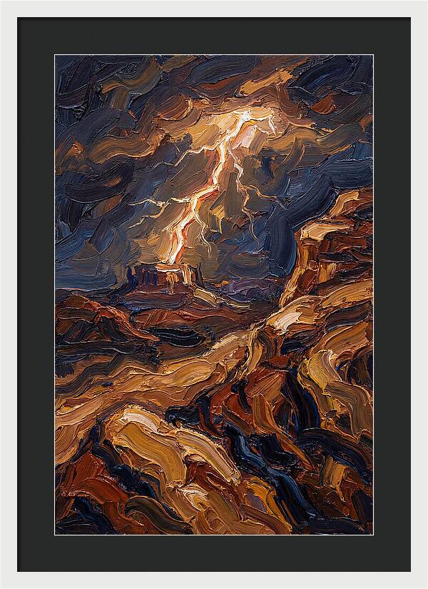 Lightning Bolt Illuminating Desert Lands