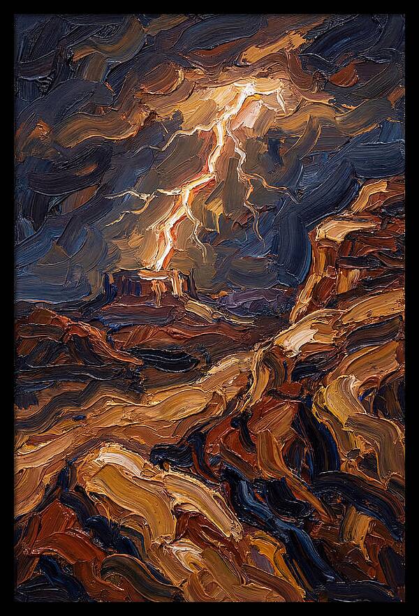 Lightning Bolt Illuminating Desert Lands