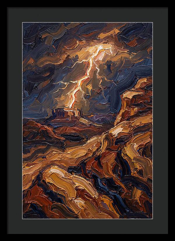 Lightning Bolt Illuminating Desert Lands