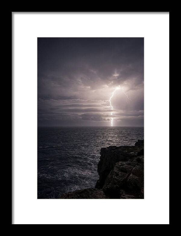 Lightning Storm Over Ocean At Night