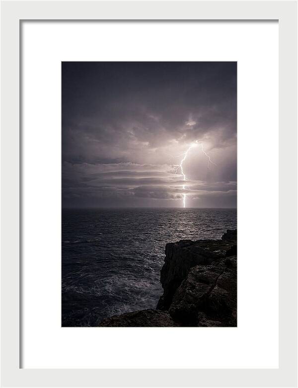 Lightning Storm Over Ocean At Night