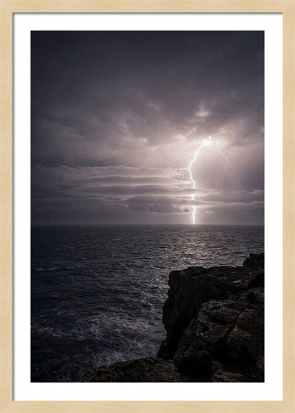 Lightning Storm Over Ocean At Night
