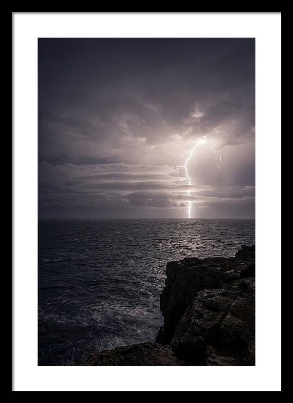 Lightning Storm Over Ocean At Night