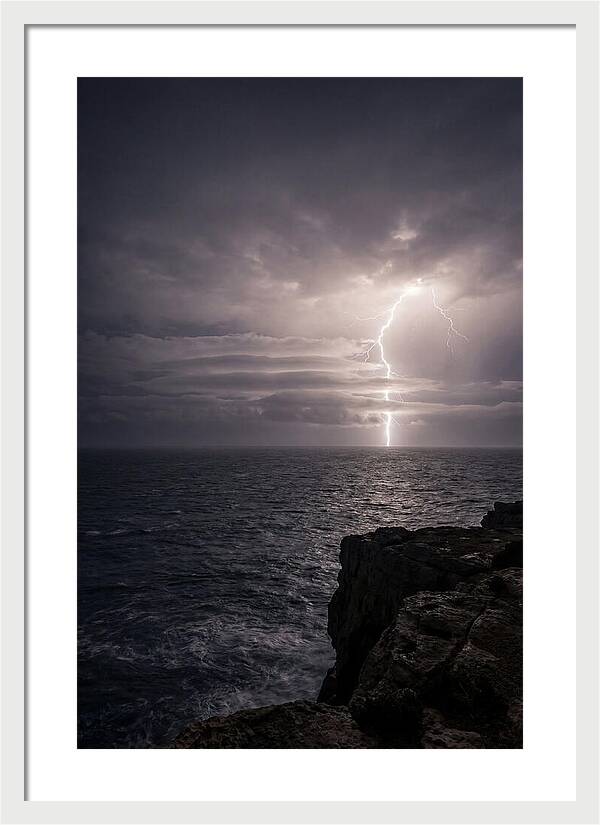 Lightning Storm Over Ocean At Night