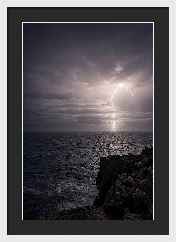 Lightning Storm Over Ocean At Night