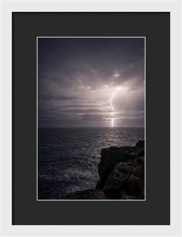 Lightning Storm Over Ocean At Night