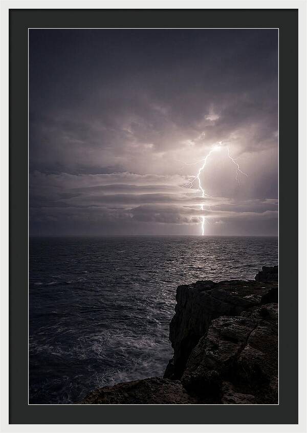 Lightning Storm Over Ocean At Night