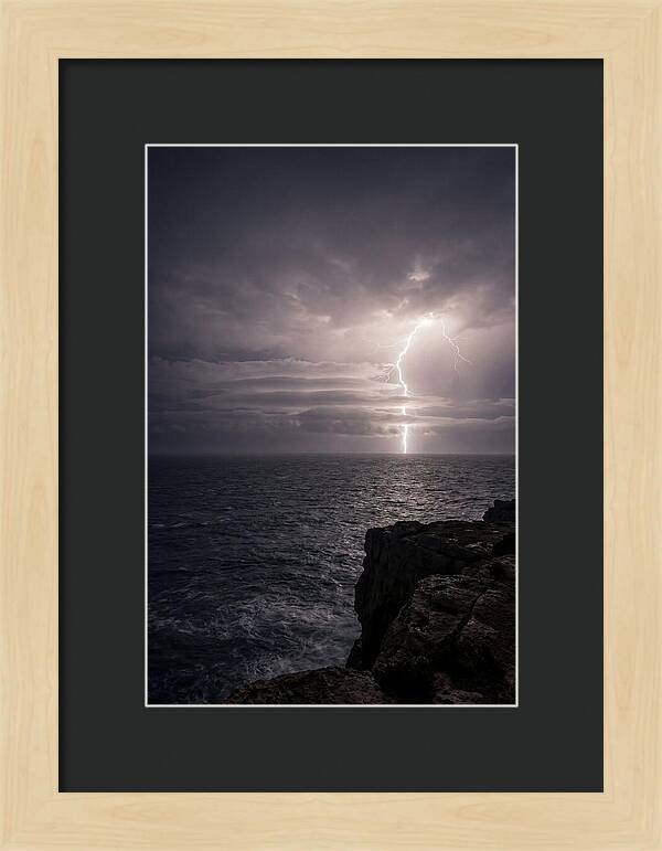 Lightning Storm Over Ocean At Night