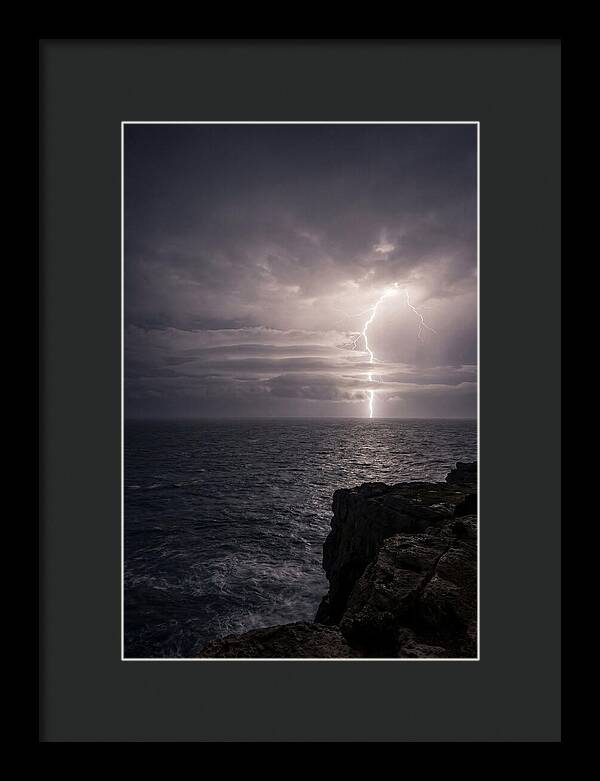 Lightning Storm Over Ocean At Night