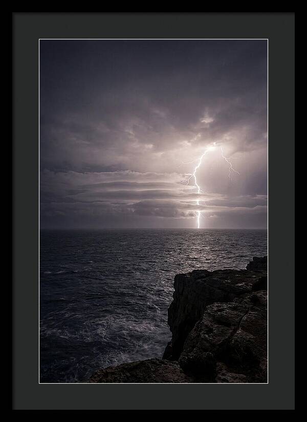 Lightning Storm Over Ocean At Night